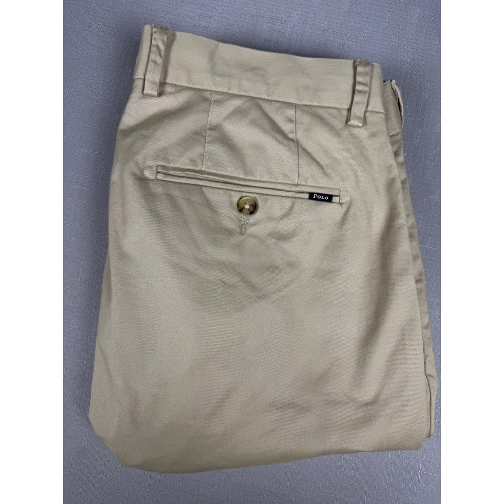 Polo Ralph Lauren Stretch Tailored Slim Fit Chino Pants Tan Khaki Mens 32/34